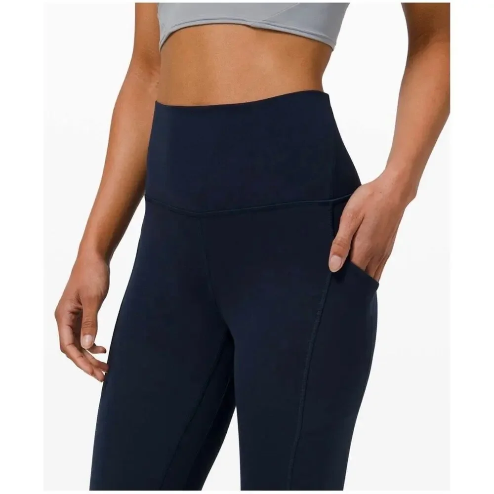 Lululemon Leggings Womens 12 Blue Align High Rise Crop Pockets 23